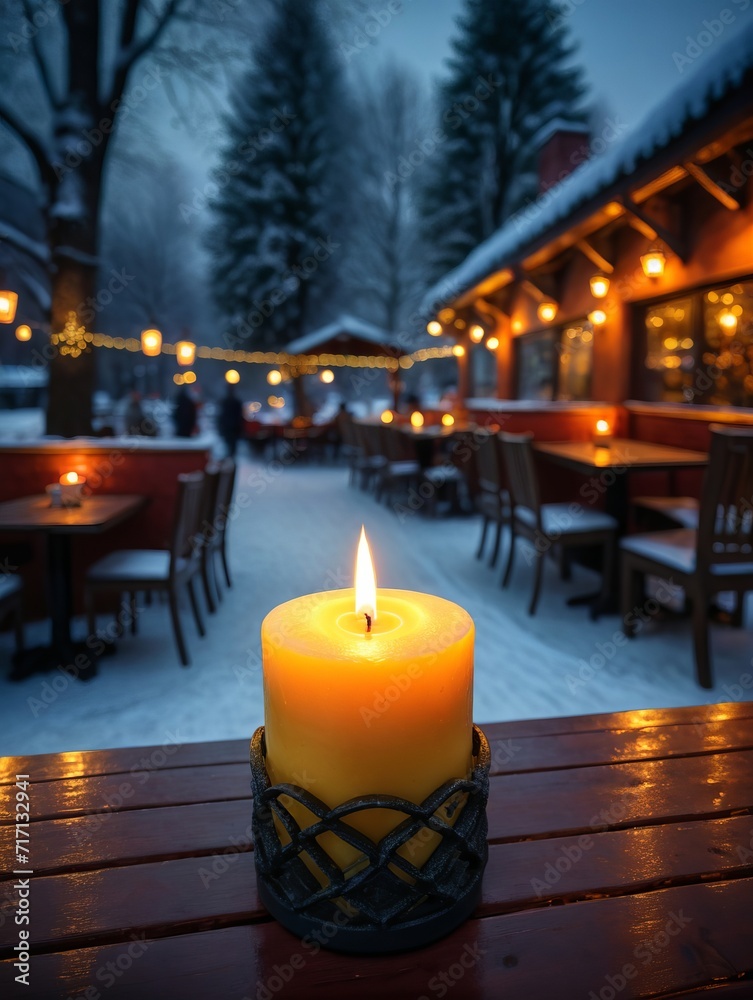 Flame Flickers on Wooden Surface, Creating a Lovely Candlelit Ambiance. Flame Flickers on Wooden Surface, Creating a Lovely Candlelit Ambiance.
