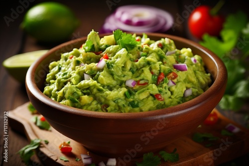 Authentic and tasty mexican guacamole - delicious and appetizing traditional mexican dishes
