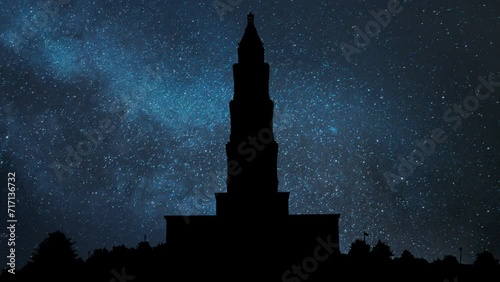 Washington Masonic National Memorial: Time Lapse by Night with Stars and Milky Way in Backgroundl, Alexandria, Virginia, USA photo