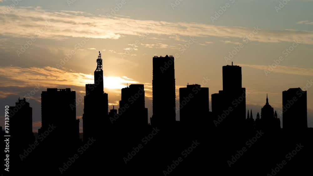 Saint Paul Skyline at Sunrise, Time Lapse with Colorful Clouds, Minnesota, USA