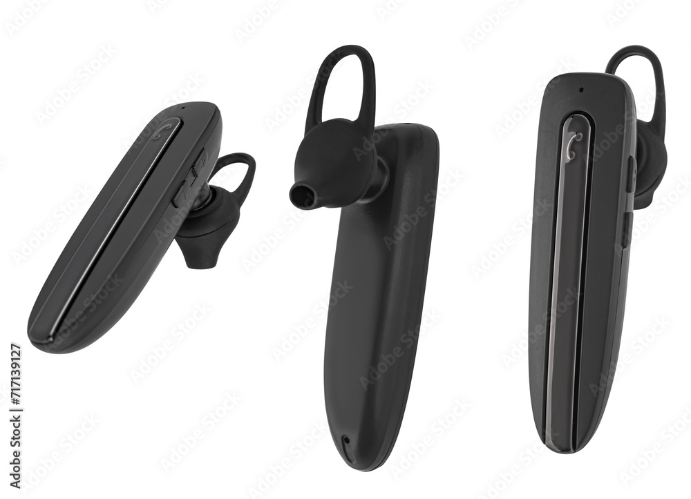 Wireless headset, phone accessory, on white background in isolation Wireless headset, phone accessory, on white background in isolation