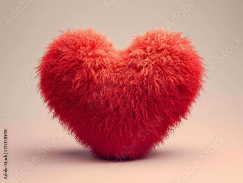 A snuggly red heart-shaped pillow, perfect for romantic decor.