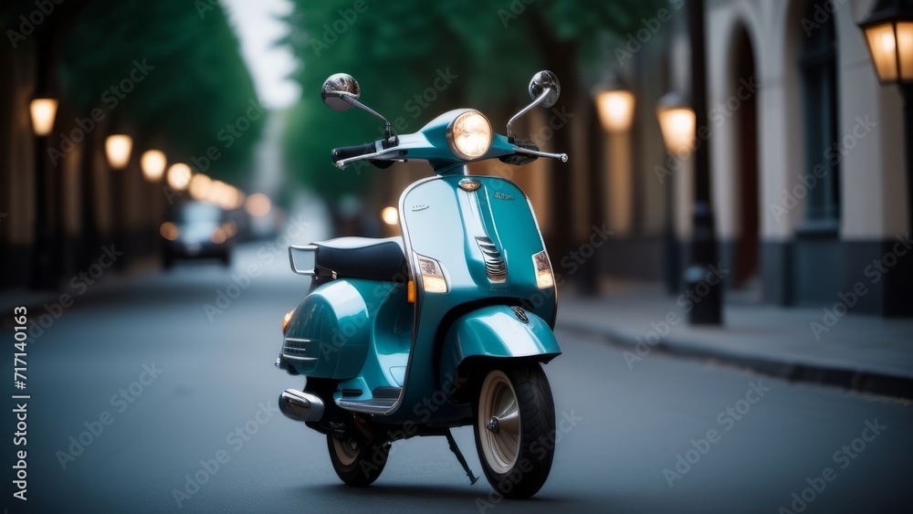 scooter on the street ai generated