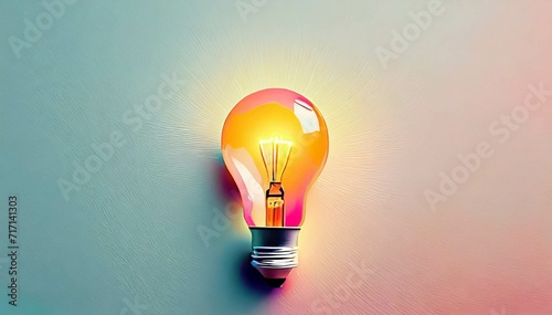 Light Bulb with background and Empty Space for Text