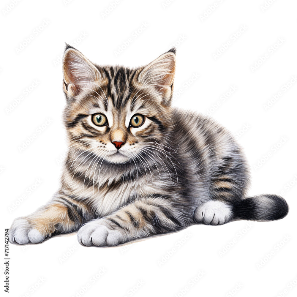 Tabby Cat Color Pencil Sketch Tabby Cat Color Pencil Sketch