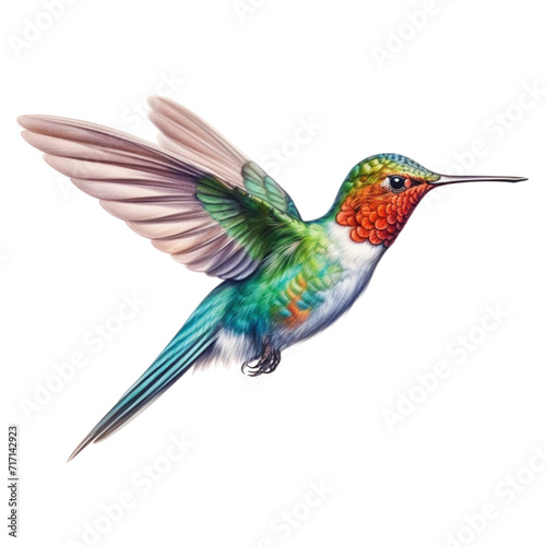 Hummingbird Color Pencil Drawing Sketch © Quadrillion