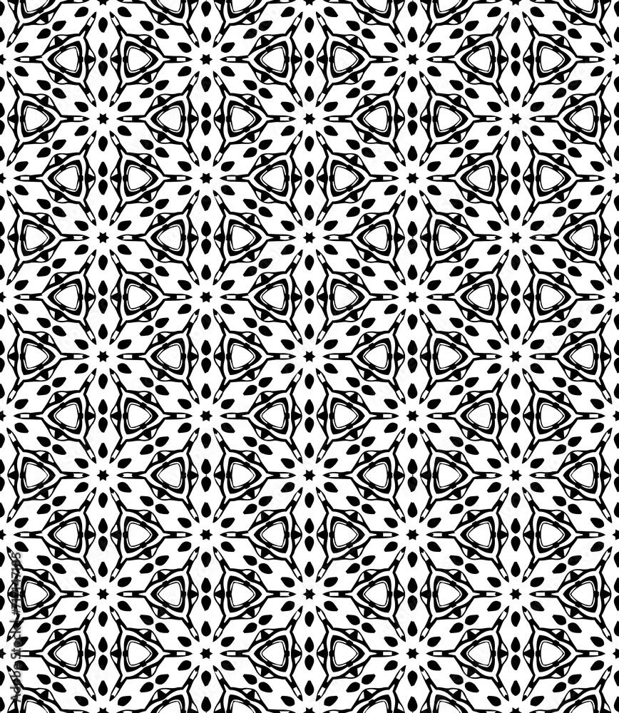 Black seamless abstract pattern. Overlay for background and backdrop. Ornamental design. PNG graphic illustration with transparent background.