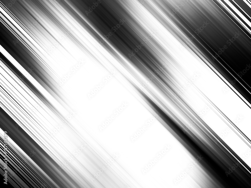 Fototapeta premium Black and white striped abstract background overlay. Motion effect. PNG graphic illustration with transparent background.