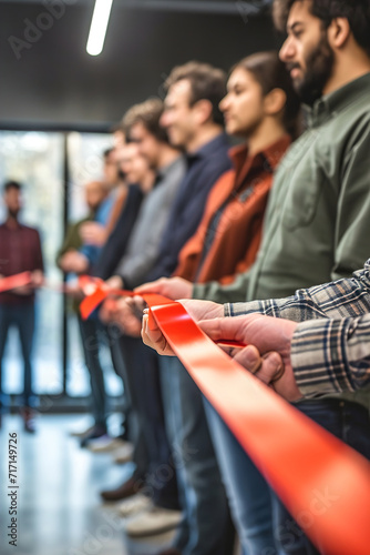 Ribbon-cutting ceremony for new startup. photo