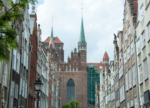 Gdansk Old Town Houses And St. Mary's Church