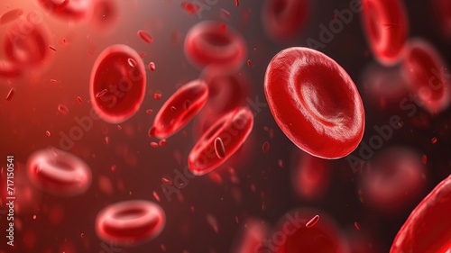Red blood cells with a strong contrast against a dark background, giving a sense of depth