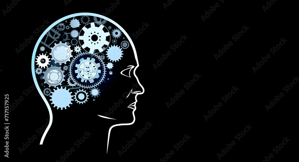 Silhouette of a Man with Gears in His Head - Biomechanical Intelligence - Surreal Illustration
Silhouette of a Man with Gears in His Head - Biomechanical Intelligence - Surreal Illustration
