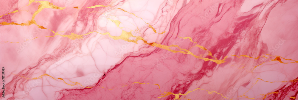 Marble texture. Pink marble with gold veins.