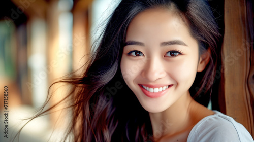 Portrait of a Happy Asian Girl