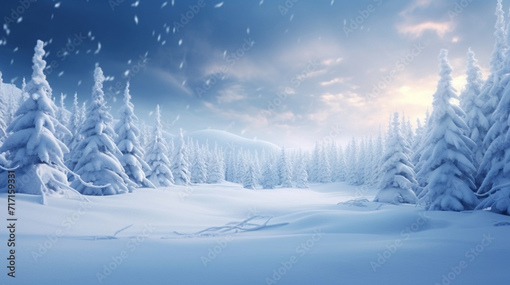 winter landscape with snow