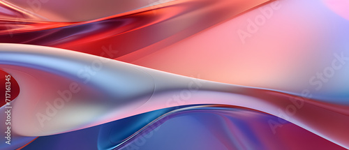 3D holographic waves wallpaper of abstract shapes