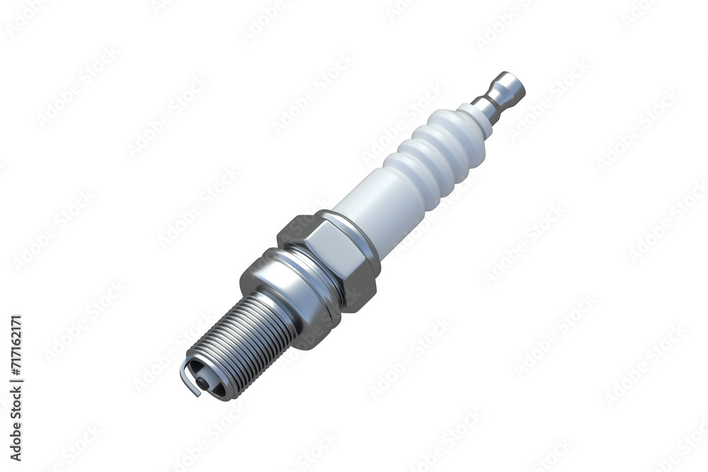 Car spark plug isolated on white background. 3d render Car spark plug isolated on white background. 3d render