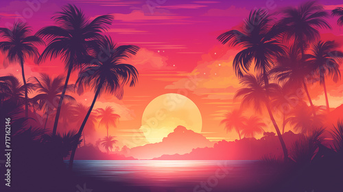Tropical sunset gradient texture  vibrant pinks and oranges