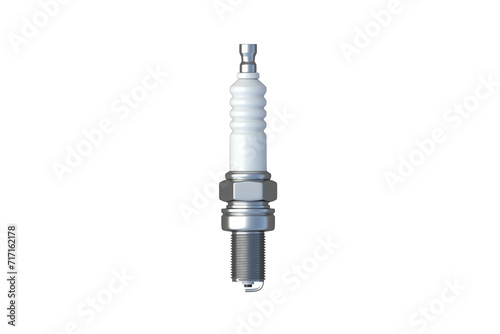 Car spark plug isolated on white background. Top view. 3d render