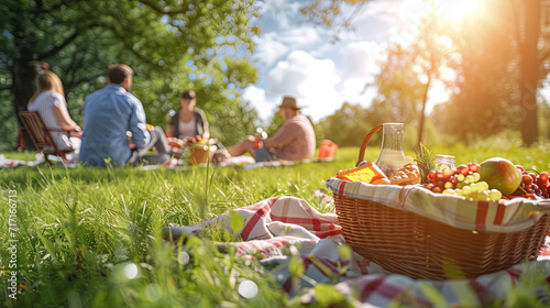 family having picnic in the park