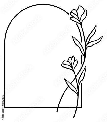 Flower Arch Border | Elegant Rounded Leafy Frame