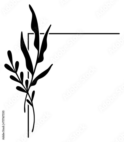 Corner Botanical Border | Elegant Leafy Frame