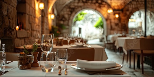 Didova Kuca Elegance: Croatian Culinary Tradition. Immerse in the Symphony of Authentic Flavors. Picture the Culinary Tradition in a Cozy Setting with Soft Lighting photo