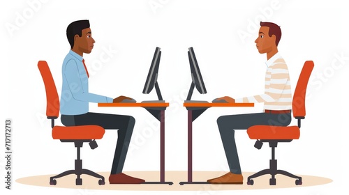 Correct sitting at desk posture ergonomics advices for office workers: how to sit at desk when using a computer and how to use a stand up workstation