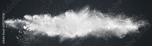 Wide panoramic Abstract design of white powder snow cloud explosion