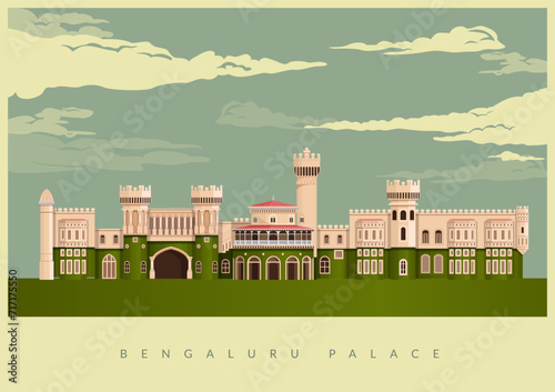 Bengaluru Palace - Bangalore City Stock Illustration