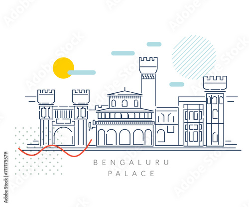 Bengaluru Palace - Bangalore City Stock Illustration