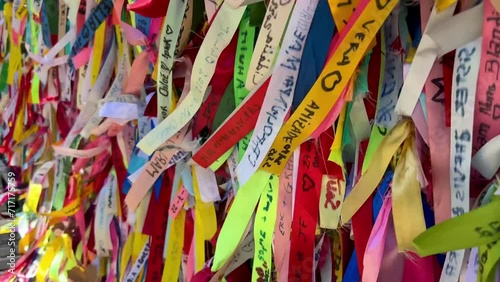 Video of the wishing ribbons at Ponte Lacos de Amizade, Aveiro, Portugal, photo