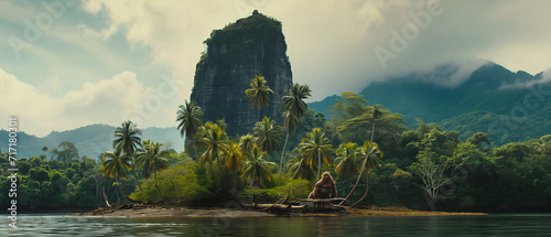 Panorama of beautiful exotic island photo