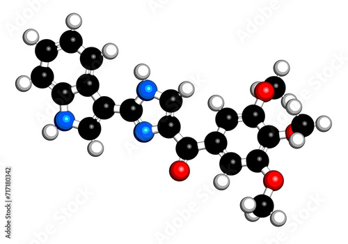 Sabizabulin drug molecule. 3D rendering.