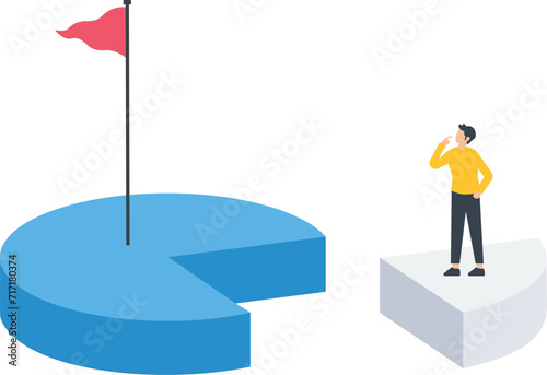 Market share revenue distribution or investment earning and profit pie chart, business competition percent diagram

