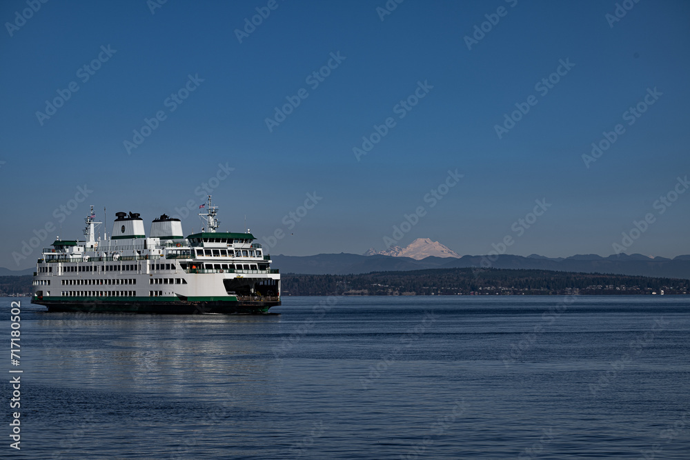 Ferry Boat Crossing the Puget Sound in Washington State