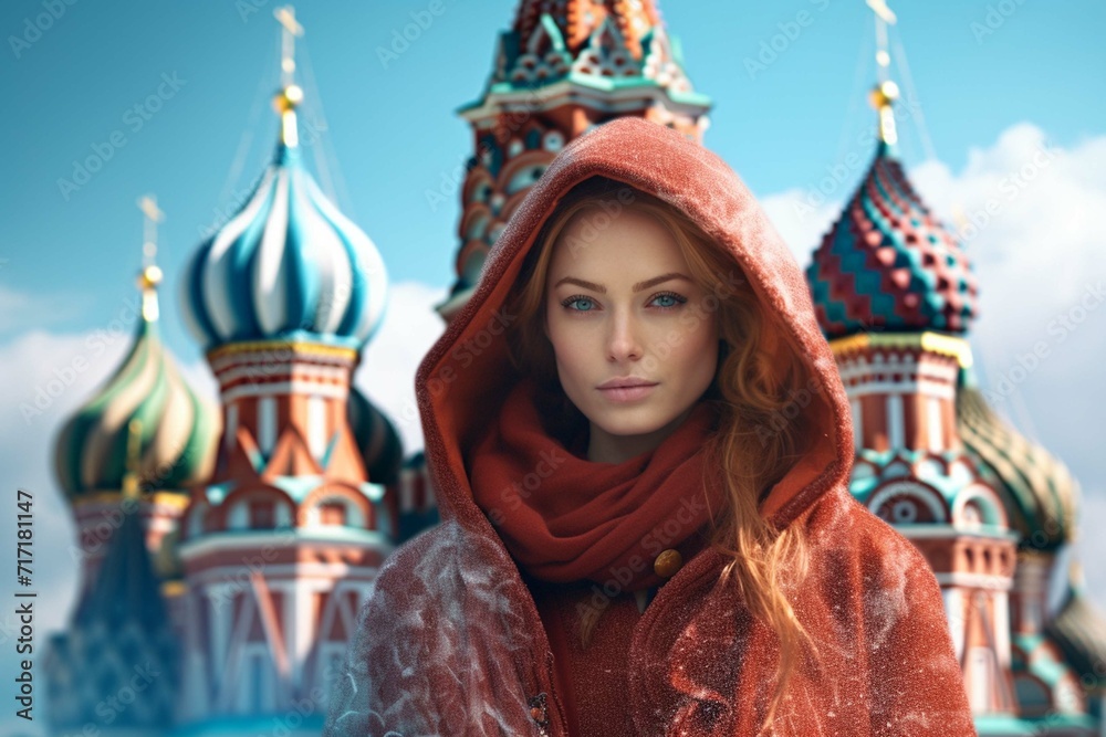
Generative AI image of woman and Kremlin 