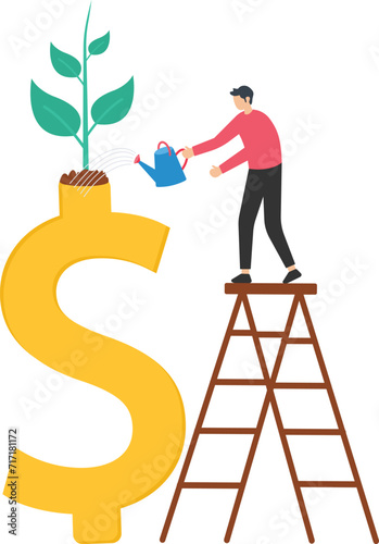 Mutual fund or growing investment, wealth profit growth or earning increase, savings or wealth management, pension fund concept
