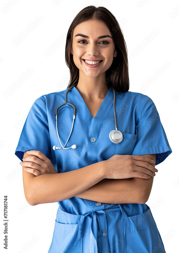 Confident Surgeon Doctor in Blue Scrubs - Crossed Arms and Stethoscope Pose27 Confident Surgeon Doctor in Blue Scrubs - Crossed Arms and Stethoscope Pose27
