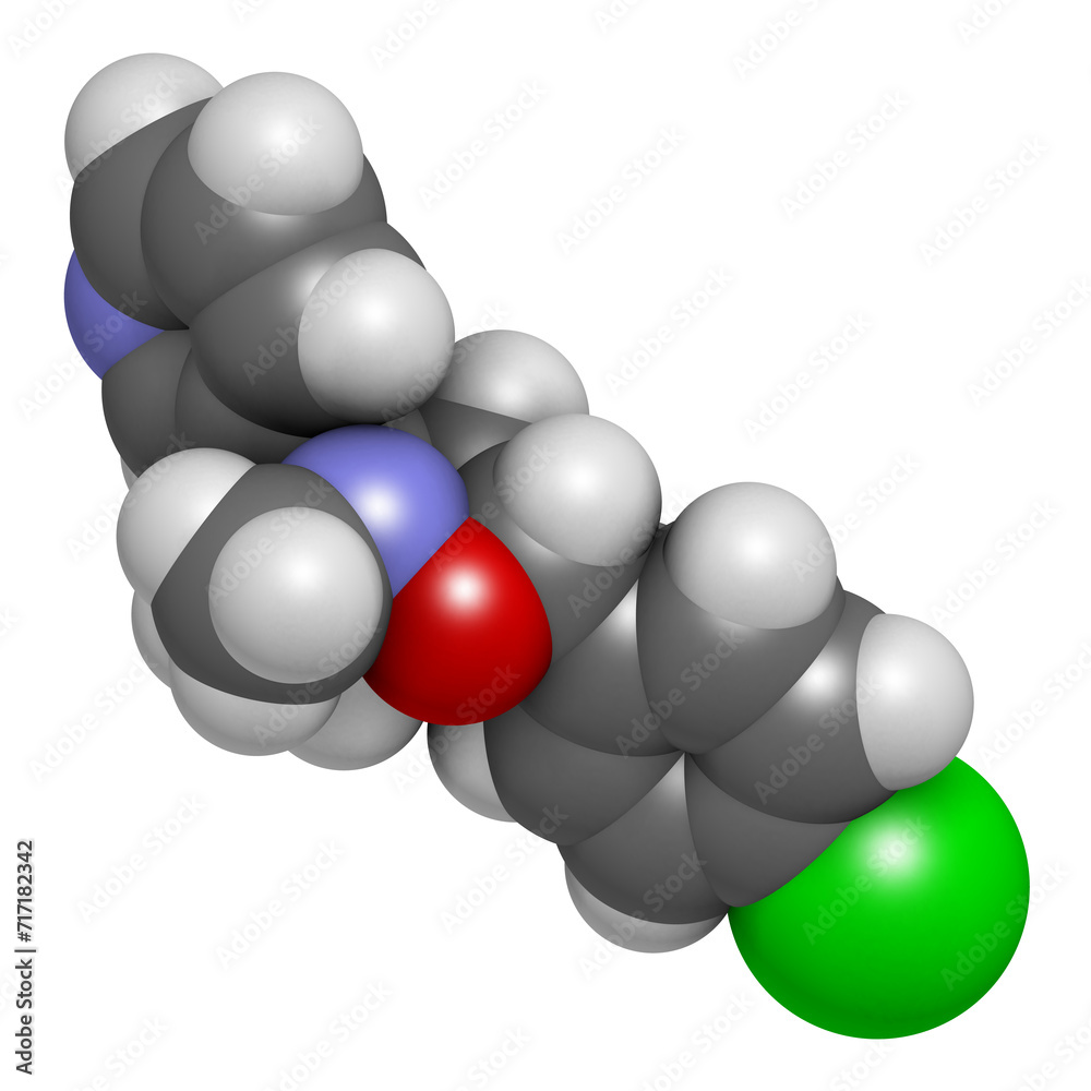 Pyrisoxazole fungicide molecule. 3D rendering. Pyrisoxazole fungicide molecule. 3D rendering.