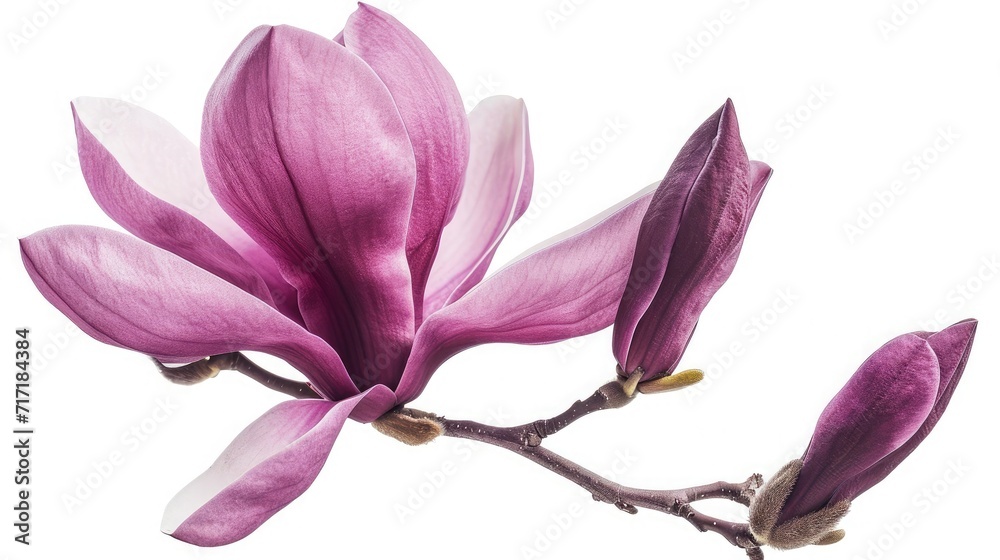 Purple magnolia flower, Magnolia felix isolated on white background Purple magnolia flower, Magnolia felix isolated on white background