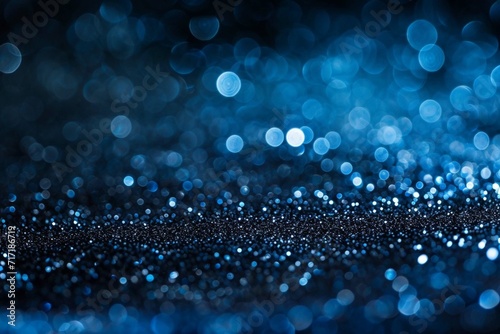 abstract glitter black, silver , blue lights background. de-focused