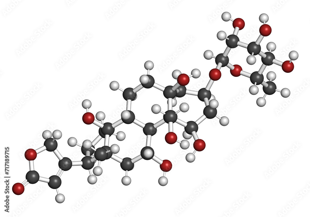 Ouabain poison molecule. 3D rendering. Ouabain poison molecule. 3D rendering.