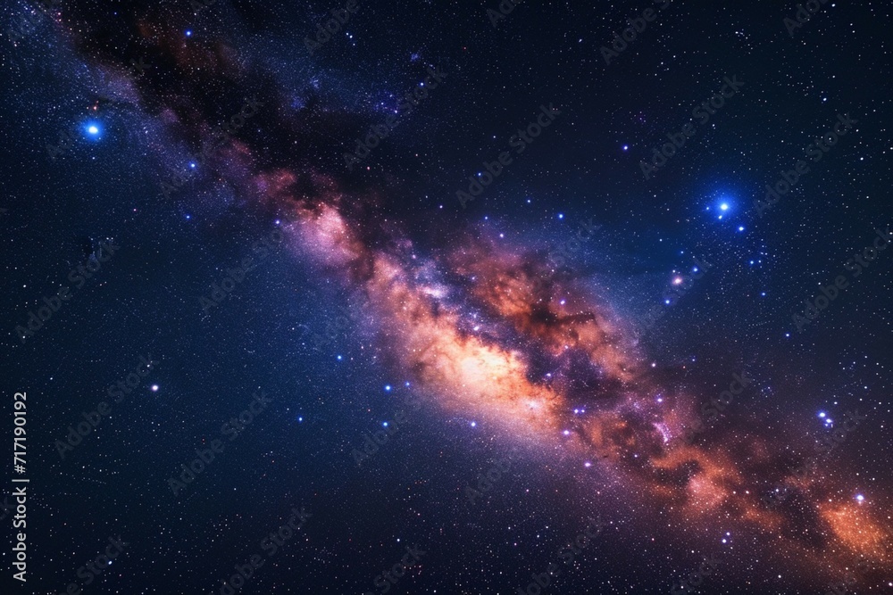 Celestial beauty Milky Way galaxy with stars and space dust