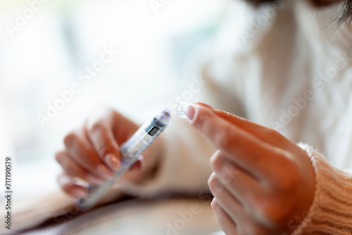 Insulin injection pen or insulin cartridge pen for diabetics. photo