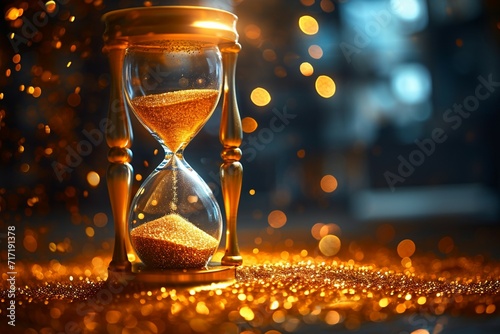 Times golden embrace an hourglass captures the essence of moments