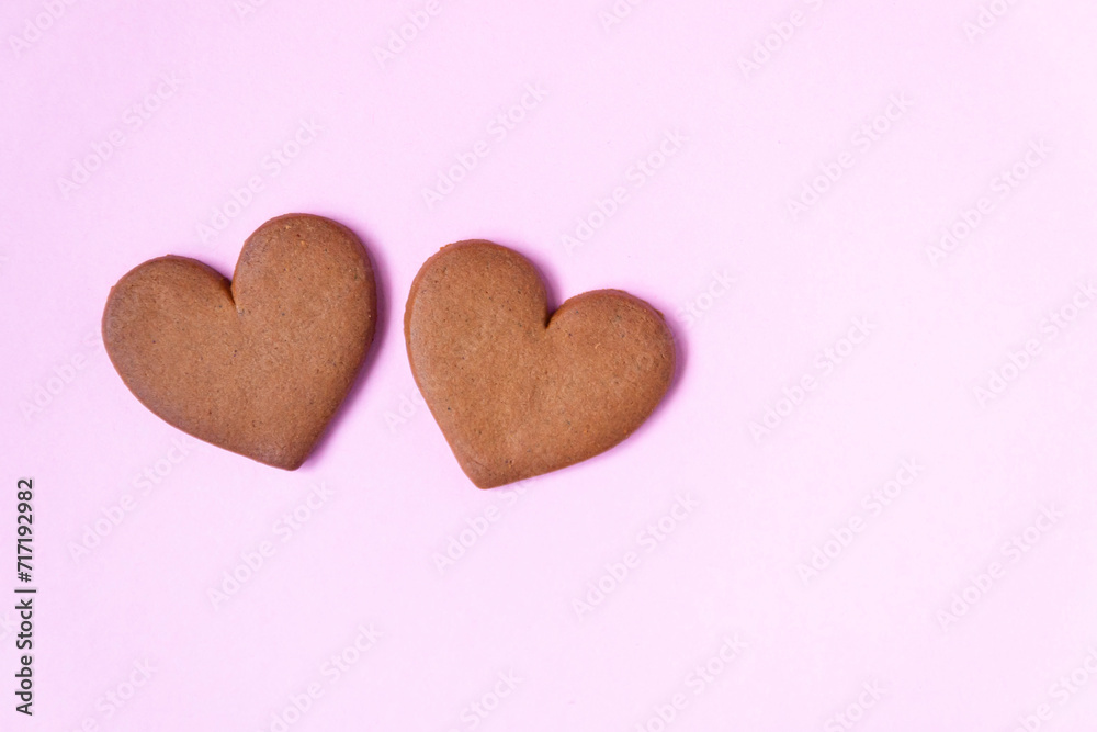 Heart shaped cookies on soft light background Heart shaped cookies on soft light background