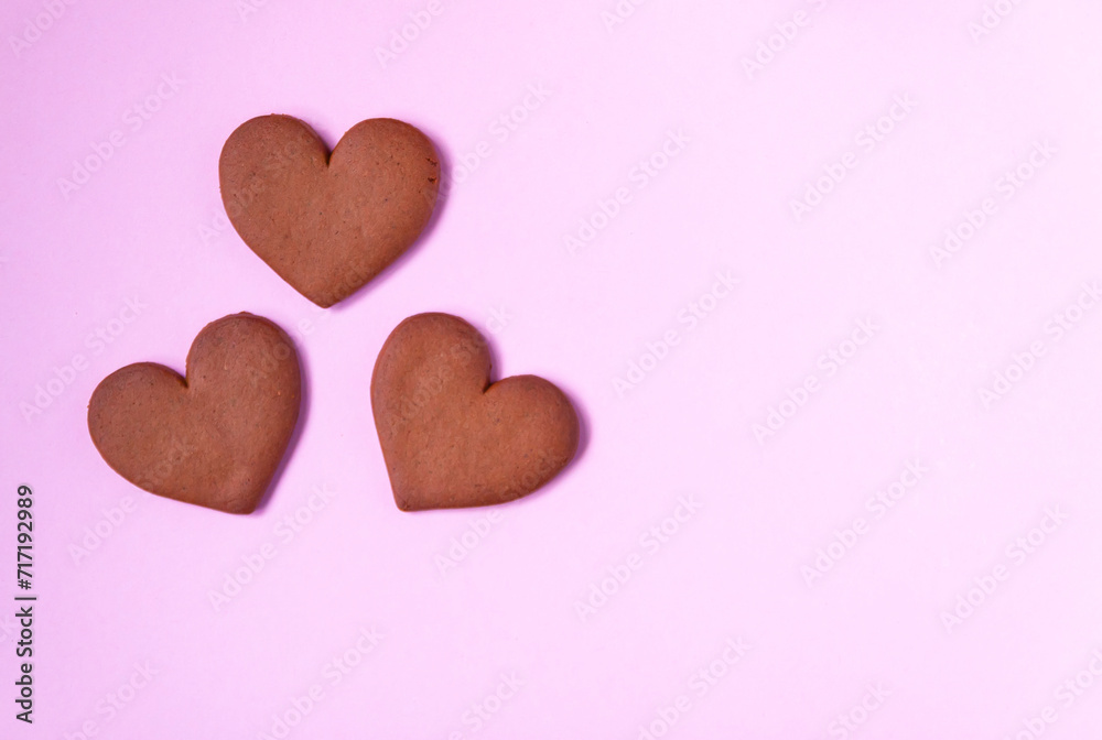 Heart shaped cookies on soft light background Heart shaped cookies on soft light background