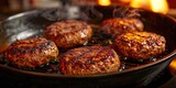 Norwegian Sausage Patties Joy. A Fusion of Spices in Every Bite, Capturing Culinary Tradition. Immerse in the Norwegian Culinary Bliss in a Cozy Oslo Kitchen with Soft Lighting