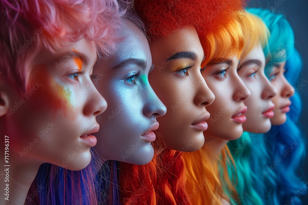 People in rainbow colors. Pride Month LGBT concept People in rainbow colors. Pride Month LGBT concept
